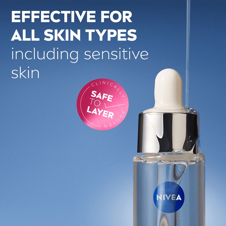 NIVEA Cellular Expert Filler Hyaluron 30 ml täyteläistävä seerumi hopeisella pipetillä kaikille ihotyypeille.