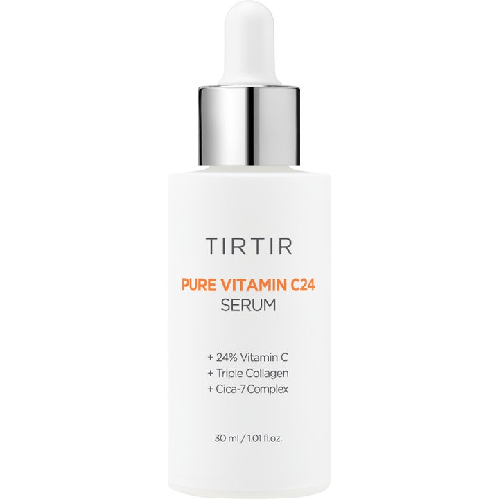 TIRTIR Pure Vitamin C24 Serum 30 ml kirkastava seerumi valkoisessa lasipullossa jossa on hopeinen pipettikorkki