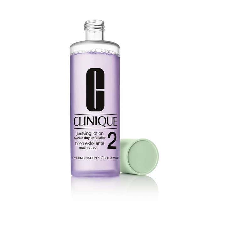 Clinique Clarifying Lotion 2 200 ml kirkastava kasvovesi violetissa pullossa vaaleanvihreän korkin kera