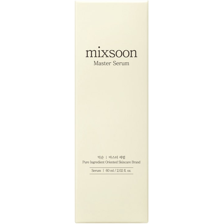 Mixsoon Master Serum 60 ml kosteuttava kasvoseerumi vaaleassa minimalistisessa ulkopakkauksessa