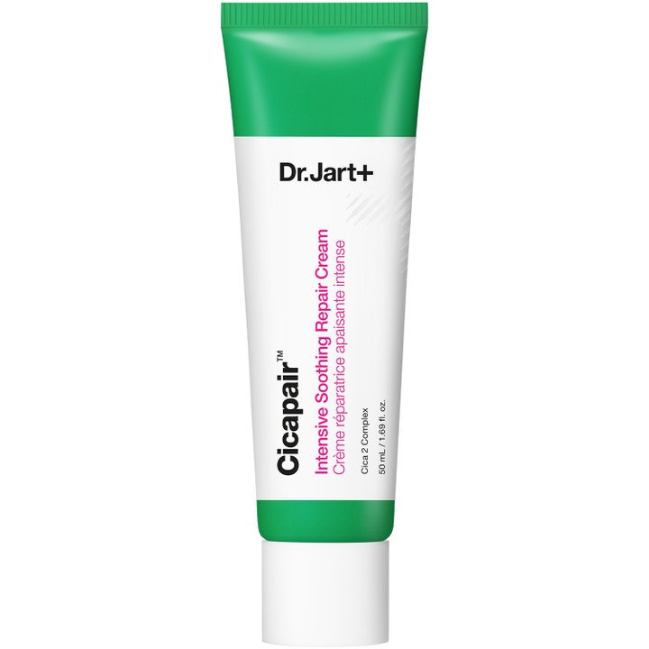 Dr. Jart+ Cicapair Intensive Soothing Repair Cream 50 ml rauhoittava kasvovoide vihreävalkoisessa tuubissa.