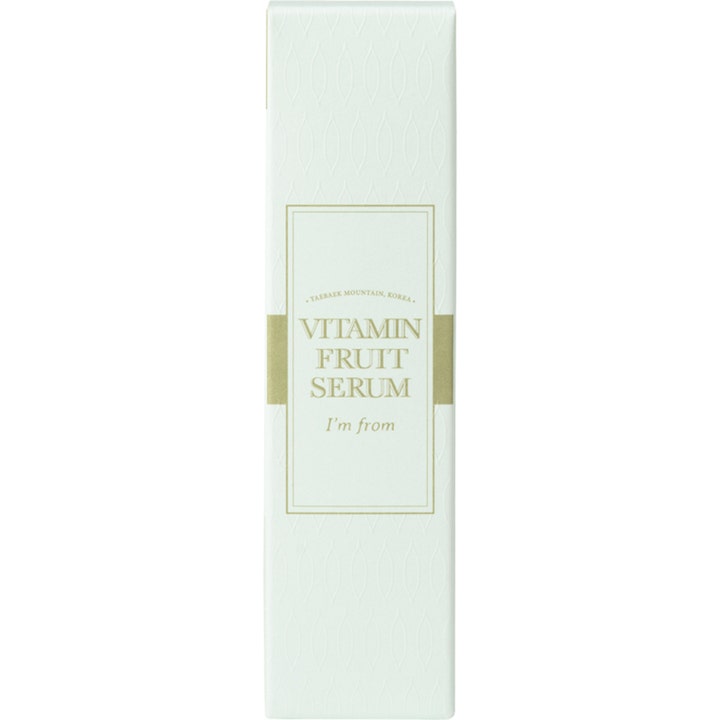I'm From Vitamin Fruit Serum 30 ml kirkastava ja heleyttävä seerumi vaaleassa kuvioidussa ulkopakkauksessa.