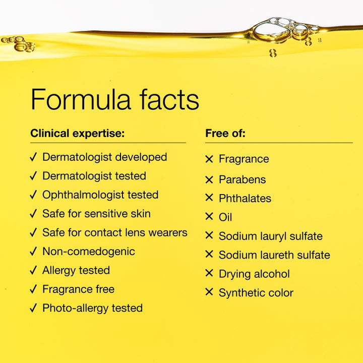Clinique UV Solutions Hydrating Sunscreen SPF 50 40 ml aurinkosuojavoide ja keltaisen sävyinen Formula facts infografiikka.