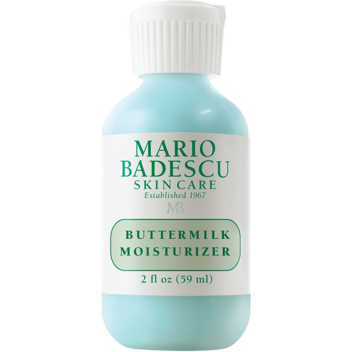 Mario Badescu Buttermilk Moisturizer 59 ml kosteuttava kasvovoide vaaleansinisessä pullossa valkoisella korkilla