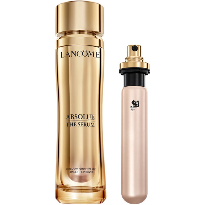 Lancôme Absolue Serum Star 30 ml kirkastava seerumi ja täyttöpakkaus kultaisissa pakkauksissa
