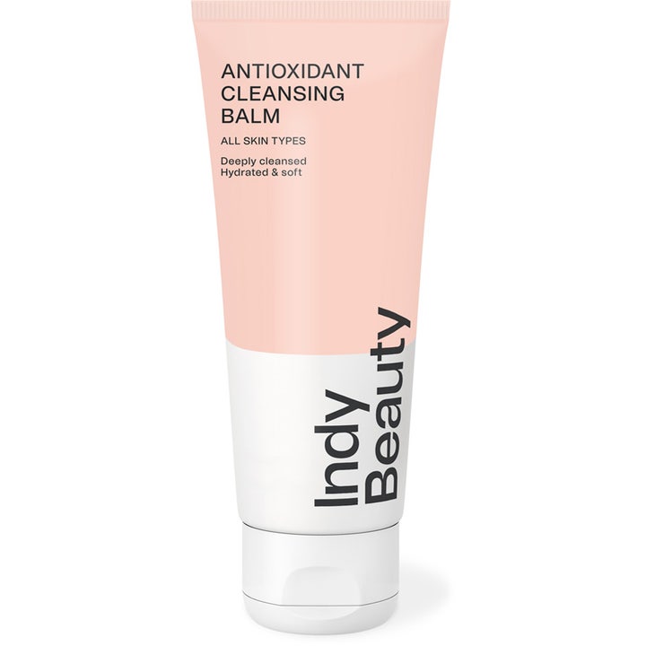 Indy Beauty Antioxidant Cleansing Balm syväpuhdistava puhdistusvoide vaaleanpunaisessa tuubissa.