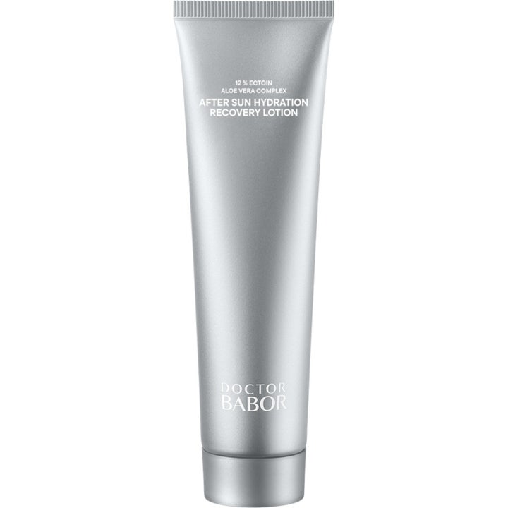 DOCTOR BABOR After Sun Hydration Recovery Lotion aloe veraa sisältävä rauhoittava voide hopeisessa tuubissa