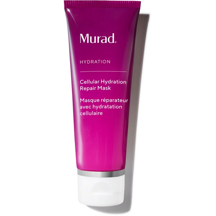 Murad Cellular Hydration Repair Mask kosteuttava kasvonaamio purppuranpunaisessa tuubissa jossa on valkoinen korkki