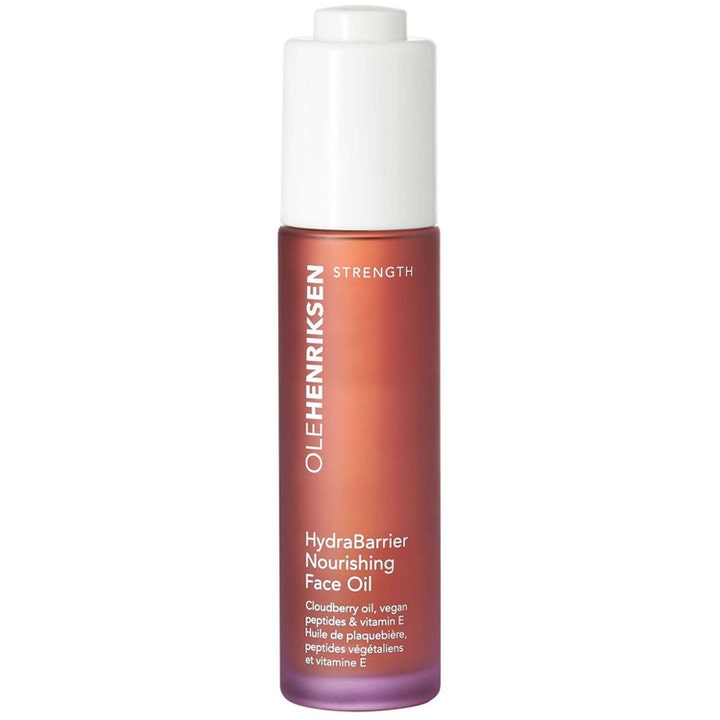 Ole Henriksen HydraBarrier Nourishing Face Oil 30 ml ravitseva kasvoöljy huurteisessa ruskeassa lasipullossa.