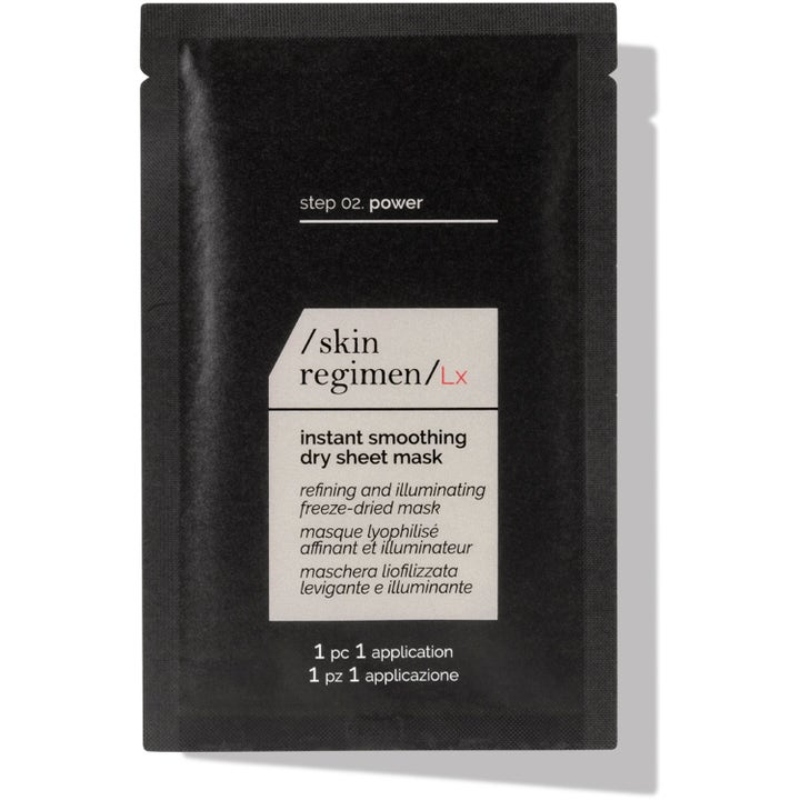 Skin Regimen Lx Instant Smoothing Dry Sheet Mask 1 kpl silottava kangaskasvonaamio mustassa pussipakkauksessa