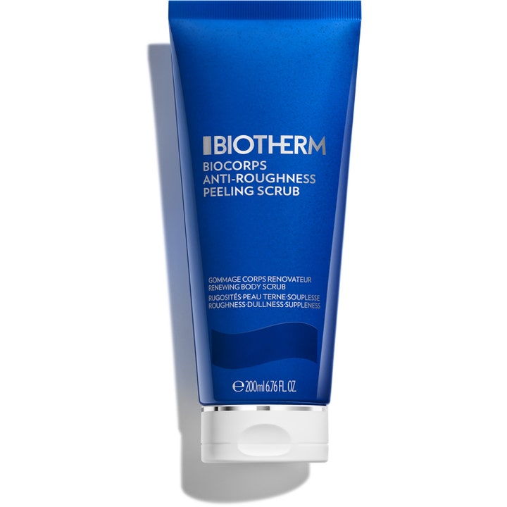 Biotherm Biocorps Anti-Roughness Peeling Scrub 200 ml silottava vartalonkuorinta sinisessä tuubissa valkoisella korkilla