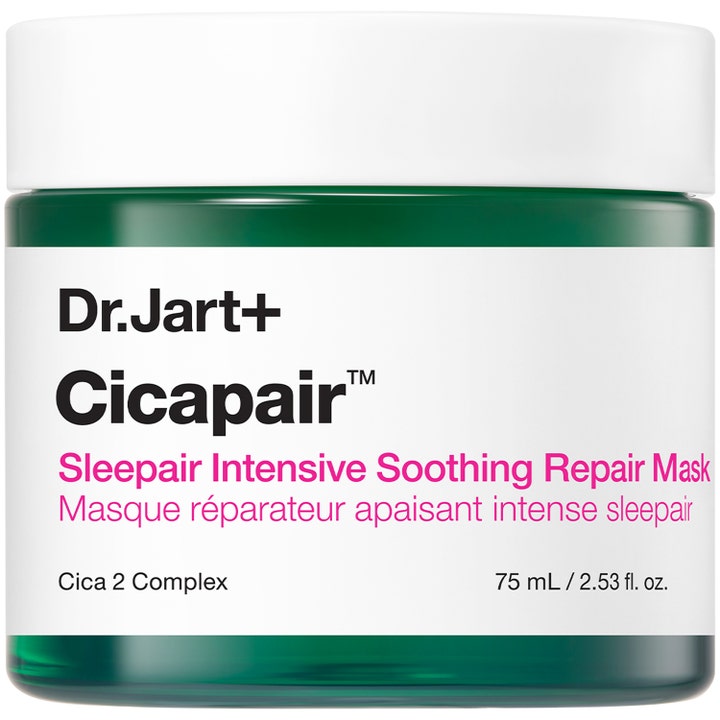 Dr. Jart+ Cicapair Sleepair Intensive Soothing Repair Mask 75 ml rauhoittava yönaamio vihreässä purkissa valkoisella kannella