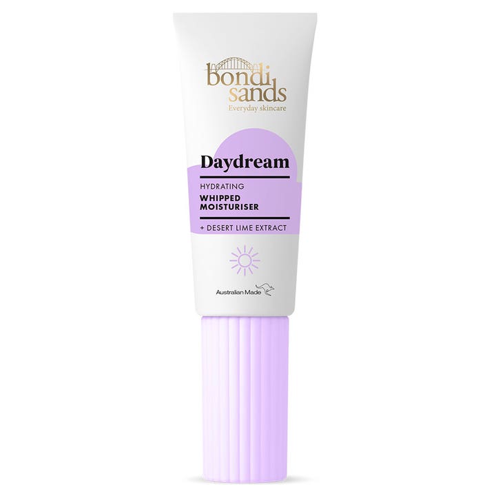 Bondi Sands Daydream Hydrating Whipped Moisturiser 50 ml kosteuttava kasvovoide valkoisessa tuubissa liilalla korkilla.