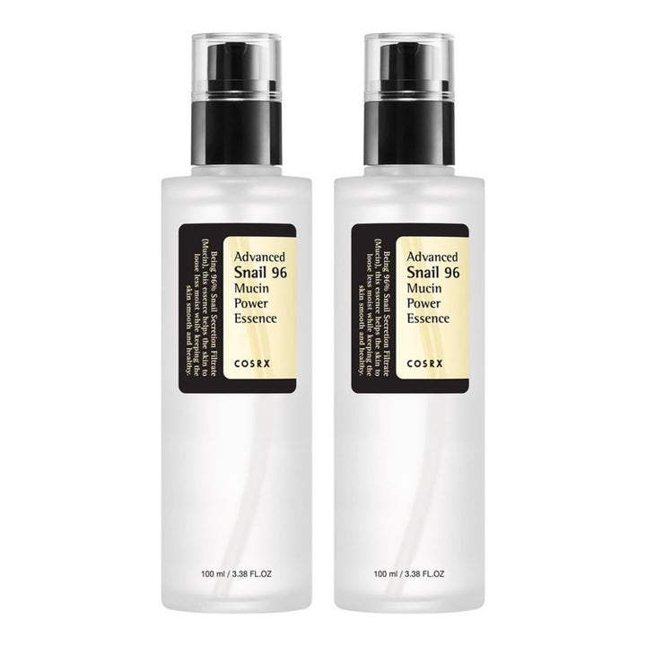 COSRX Advanced Snail 96 Mucin Power Essence 100 ml kosteuttava etanaseerumi kahdessa huurteisessa pumppupullossa