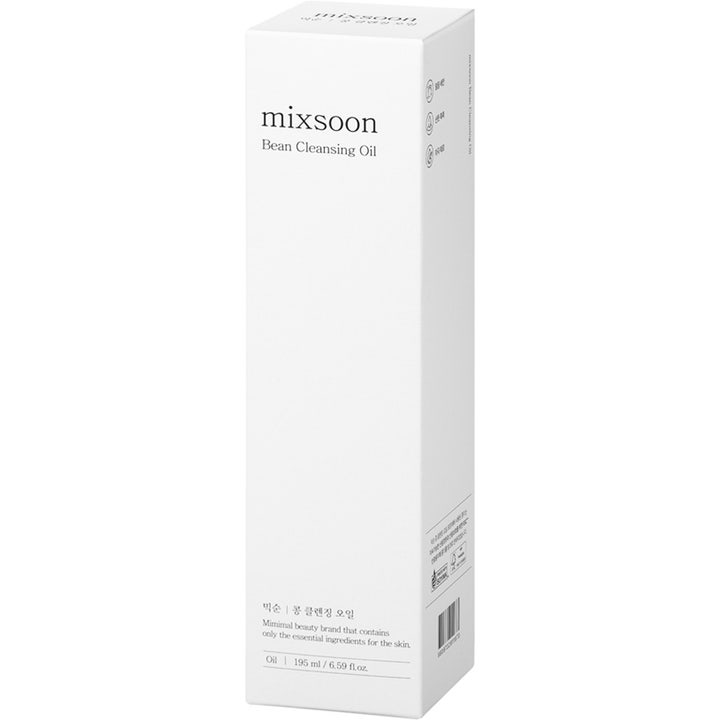 Mixsoon Bean Cleansing Oil 195 ml puhdistava puhdistusöljy valkoisessa minimalistisessa pahvipakkauksessa