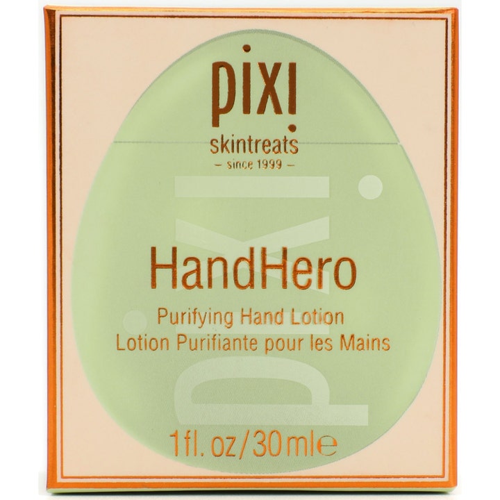 Pixi HandHero Purifying Hand Lotion 30 ml puhdistava käsivoide vaaleanvihreässä kuparireunaisessa pakkauksessa