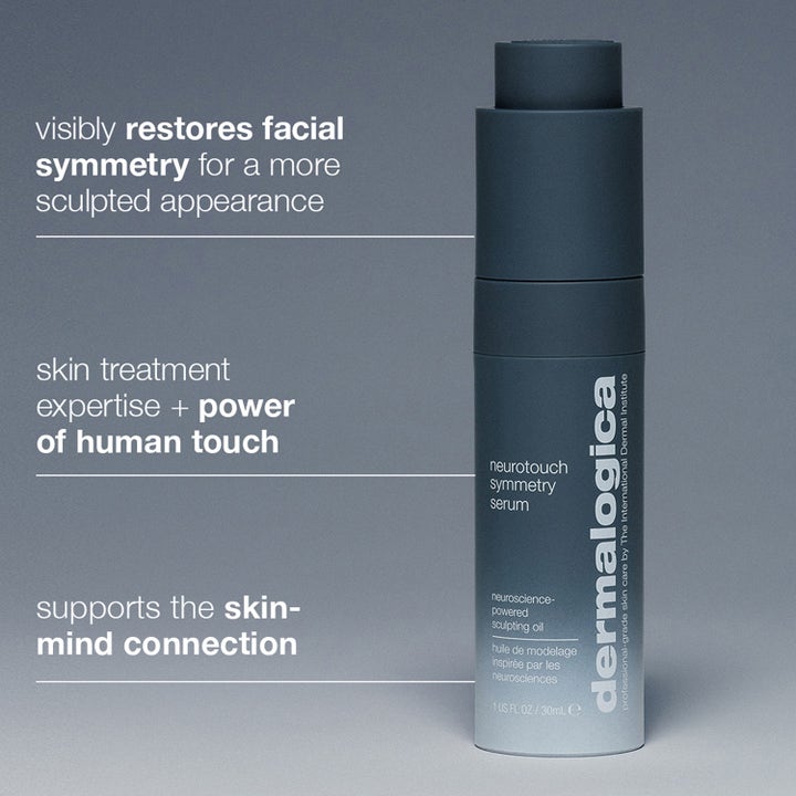 Dermalogica Neurotouch Symmetry Serum 30 ml kiinteyttävä ja muotoileva seerumi harmaassa sylinteripullossa.