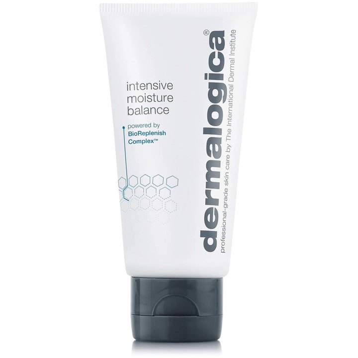 Dermalogica Intensive Moisture Balance 100 ml syväkosteuttava kasvovoide valkoisessa tuubissa harmaalla korkilla.