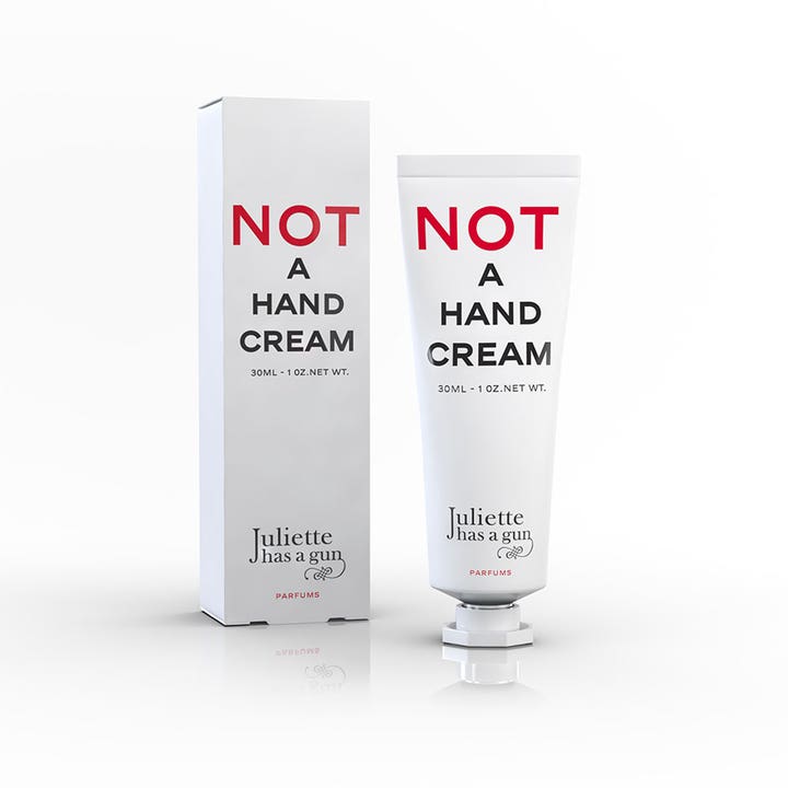 Juliette has a gun Not A Perfume Hand Cream 30 ml kosteuttava käsivoide valkoisessa tuubissa ja pakkauksessa.