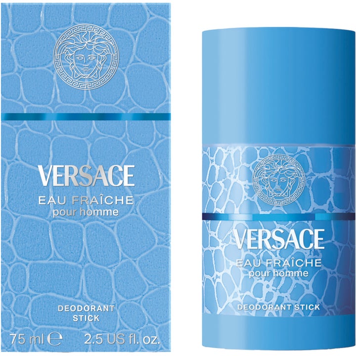 Versace Eau Fraiche Deostick 75 ml miesten deodorantti sinisessä krokotiilikuvioisessa pakkauksessa