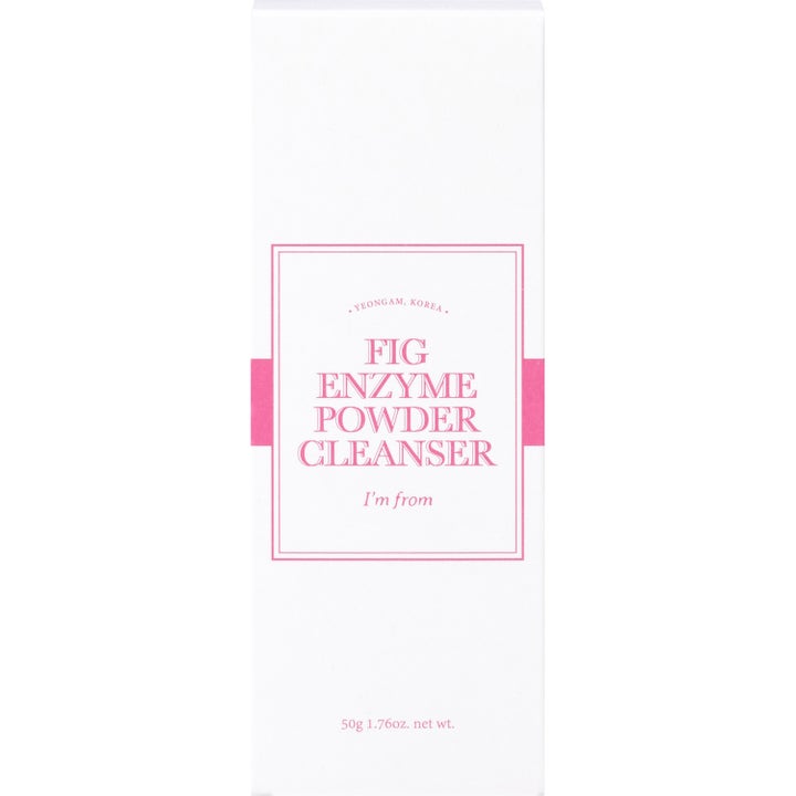 I'm from Fig Enzyme Powder Cleanser 50 g kuoriva entsyymipuhdistus valkoisessa ja vaaleanpunaisessa pahvipakkauksessa