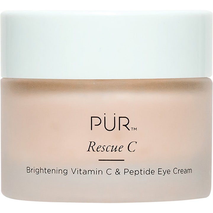PÜR Rescue C Brightening Vitamin C & Peptide Eye Cream kirkastava silmänympärysvoide huurretussa lasipurkissa