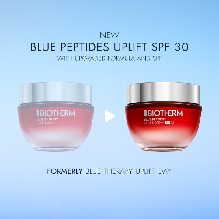 Biotherm Blue Peptides Uplift Cream SPF30 50 ml kiinteyttävä päivävoide punaisessa lasipurkissa uudella koostumuksella