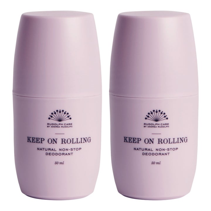 Rudolph Care Keep On Rolling Natural Non-Stop Deodorant 2 x 50 ml suojaava kaksi vaaleanliilaa roll-on-pakkausta