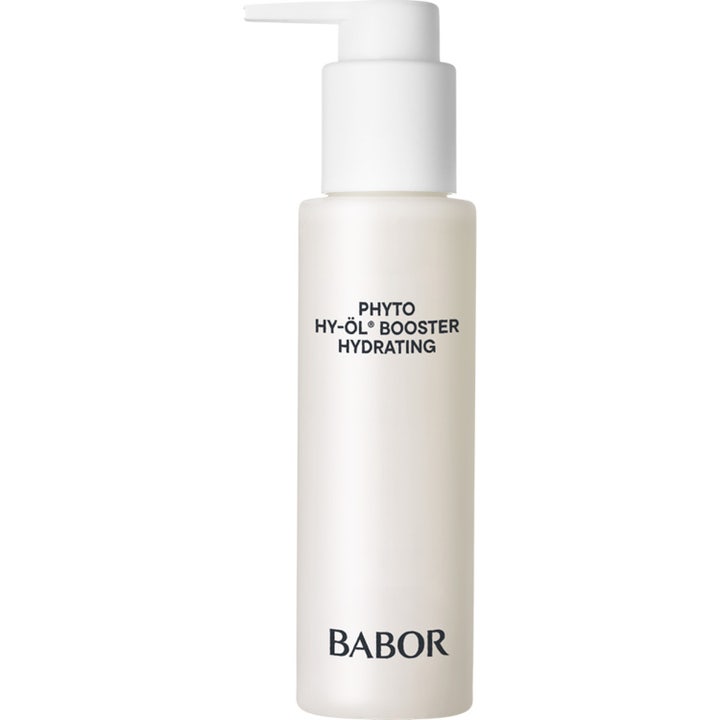 Babor Phyto Hy-Öl Booster Hydrating 100 ml kosteuttava puhdistustiiviste valkoisessa pumppupullossa.