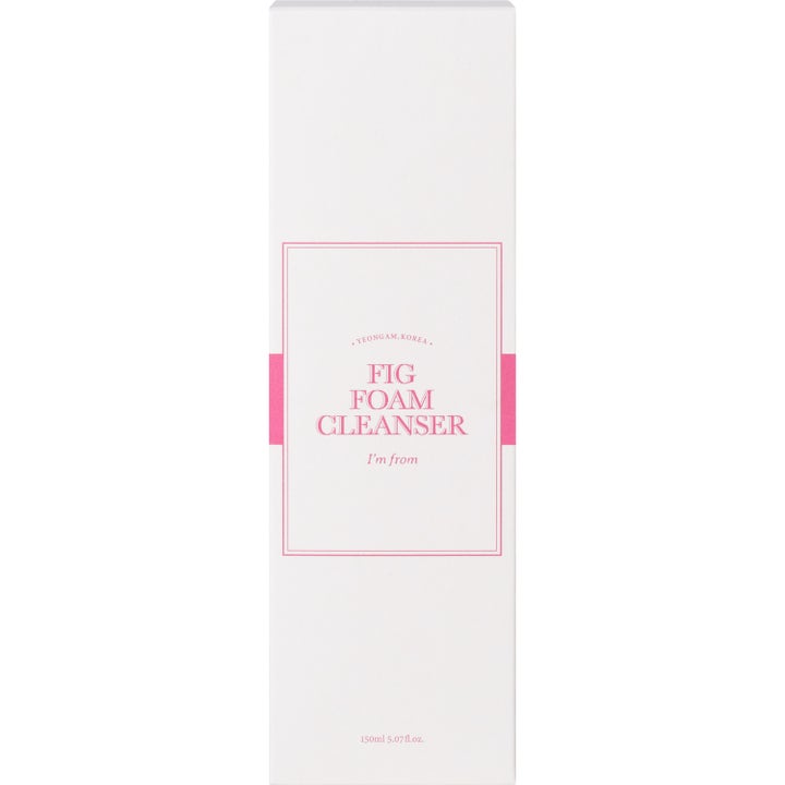 I'm from Fig Foam Cleanser 150 ml syväpuhdistava kasvojenpuhdistusaine valkoisessa pahvipakkauksessa vaaleanpunaisella tekstillä