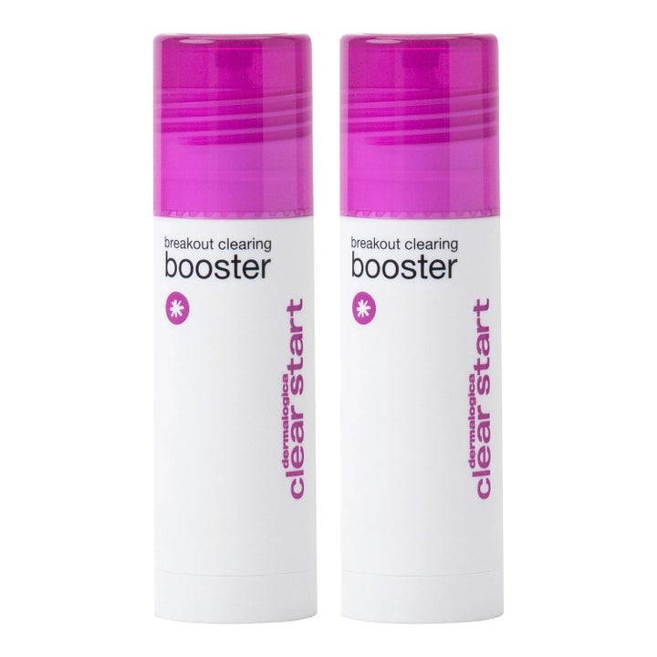 Dermalogica Clear Start Breakout Clearing Booster 30ml epäpuhtauksia hoitava tiiviste kahdessa violettikorkkisessa pullossa