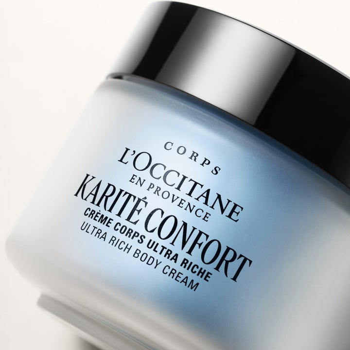 L'Occitane en Provence Shea Butter Ultra Rich Body Cream 200 ml kosteuttava vartalovoide huurretussa purkissa.