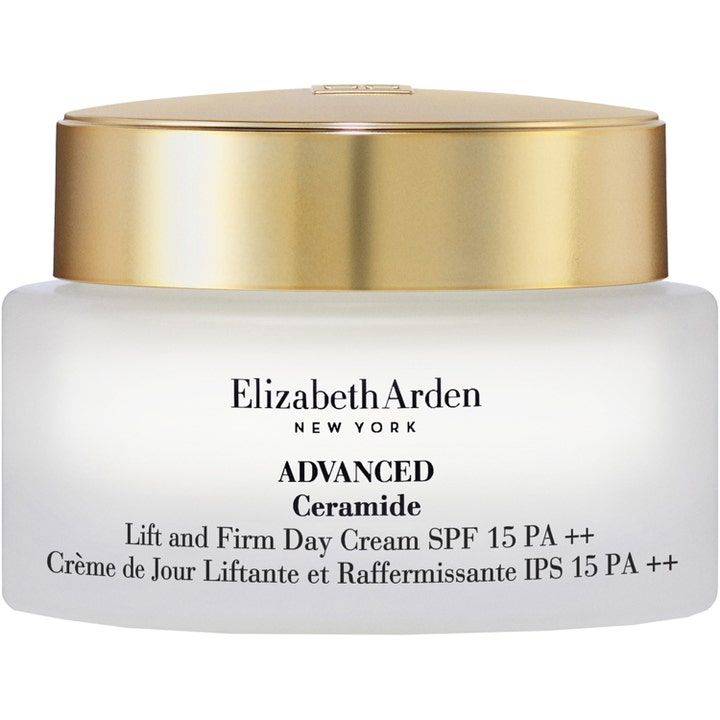 Elizabeth Arden Advanced Ceramide Lift and Firm Day Cream 50 ml tuo kiinteyttä, SPF 15 päivävoide kultakantisessa lasipurkissa