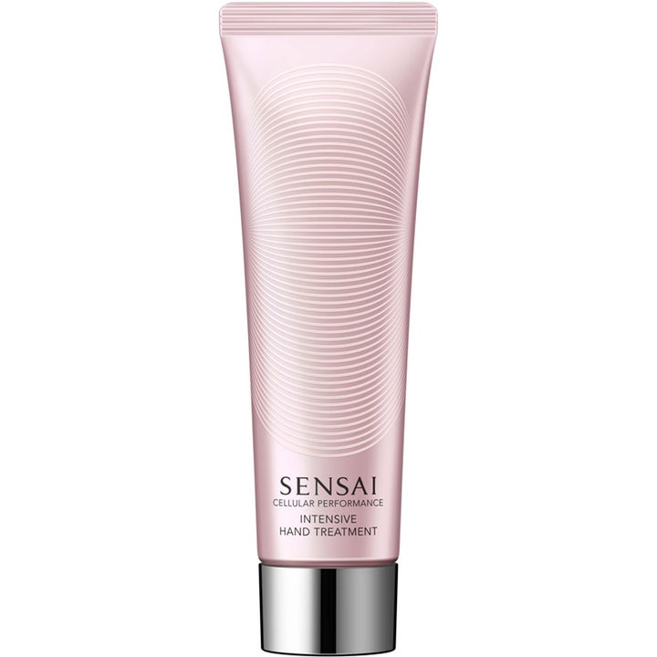 Sensai Cellular Performance Intensive Hand Treatment pehmentävä käsivoide vaaleanpunaisessa hopeakorkkisessa tuubissa