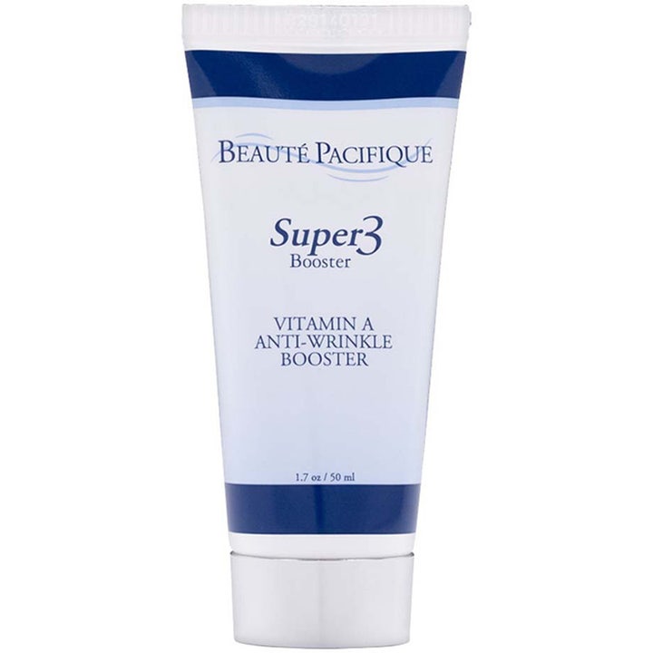 Beauté Pacifique Super3 Booster 50 ml ryppyjä silottava A-vitamiinivoide valkoisessa tuubissa sinisin tehostein.