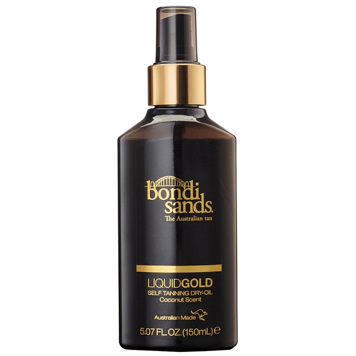 Bondi Sands Liquid Gold Self Tanning Dry-Oil 150ml itseruskettava kuivaöljy mustassa pullossa kultaisilla yksityiskohdilla