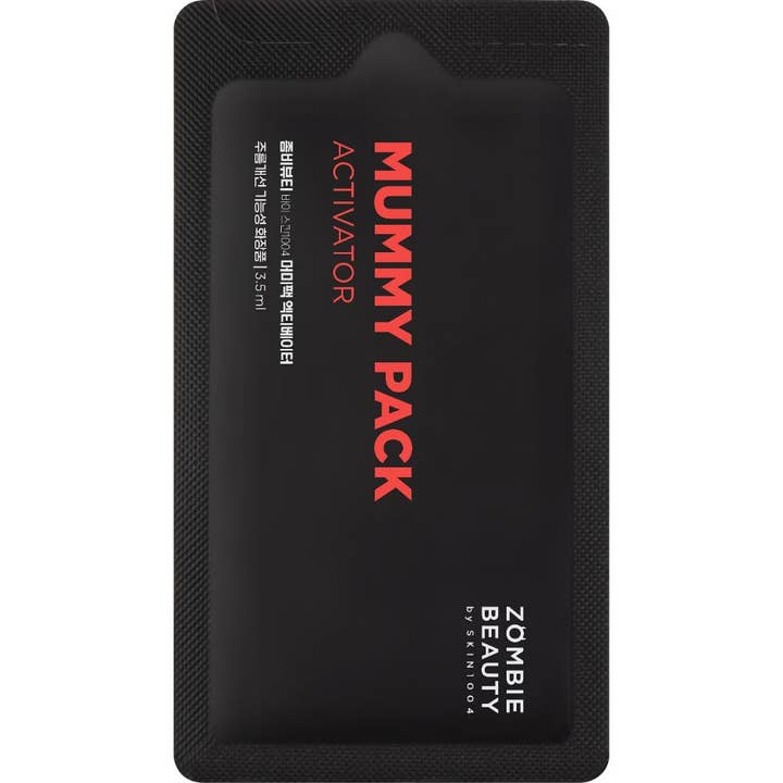 SKIN1004 Zombie Beauty Mummy Pack Activator 3,5 ml kiinteyttävä kasvonaamio musta pussi punaisella tekstillä