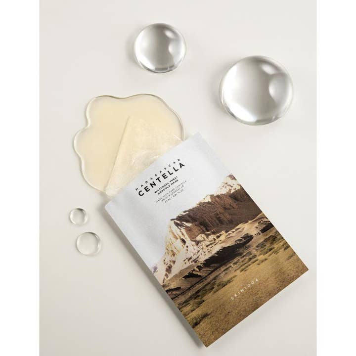 SKIN1004 Madagascar Centella Watergel Sheet Ampoule Mask 5 kpl rauhoittava kangasmaski ja kirkas geelimäinen seerumi.