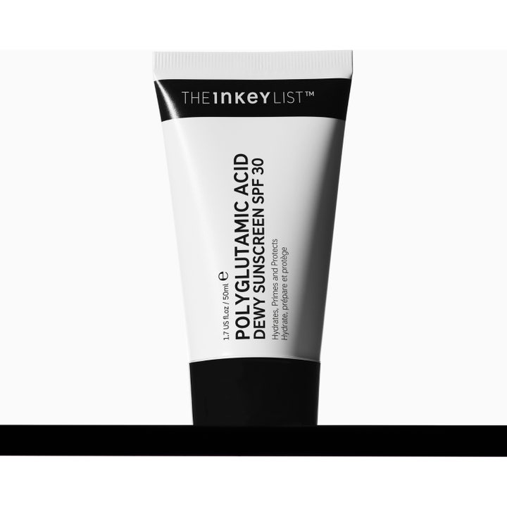 The INKEY List Polyglutamic Acid Dewy Sunscreen 50 ml kosteuttava aurinkovoide spf 30 ja voidemainen koostumus.