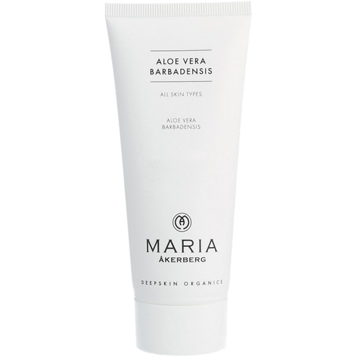 Maria Åkerberg Aloe Vera Barbadensis rauhoittava geeli valkoisessa tuubissa kosteuttaa ihoa tehokkaasti.