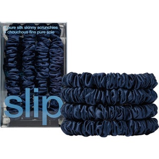 Slip Pure Silk Skinny Scrunchies Navy