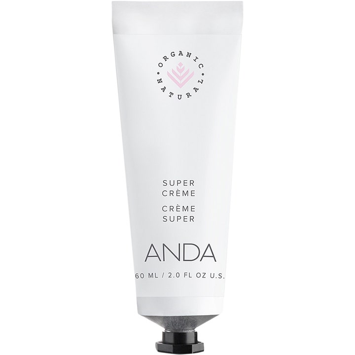ANDA Super Crème 60 ml elvyttävä kasvovoide tyylikkäässä valkoisessa tuubissa jossa on musta korkki