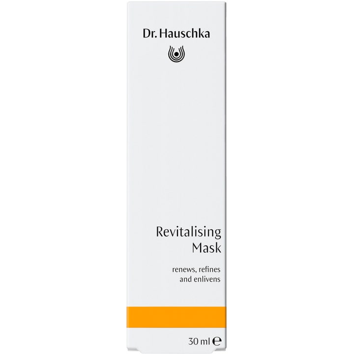 Dr. Hauschka Revitalising Mask 30 ml kirkastava kasvonaamio valkoisessa pahvipakkauksessa.