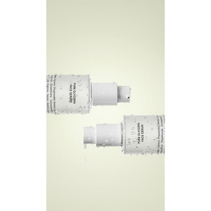 Niche Beauty Lab Transparent Lab Pure Glycerin Face Serum 50 ml kosteuttava seerumi valkoisissa pisaraisissa pumppupulloissa.