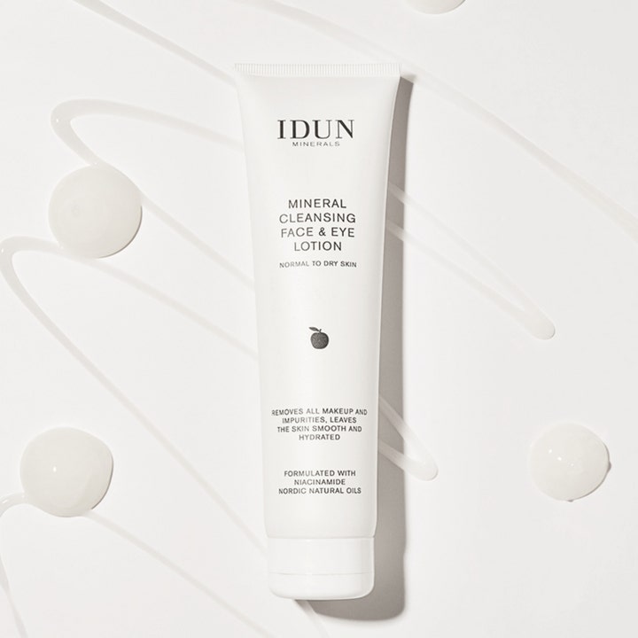 IDUN Minerals Cleansing Lotion 150 ml kosteuttava puhdistusemulsio niasiiniamidilla ja voidemaisia pisaroita