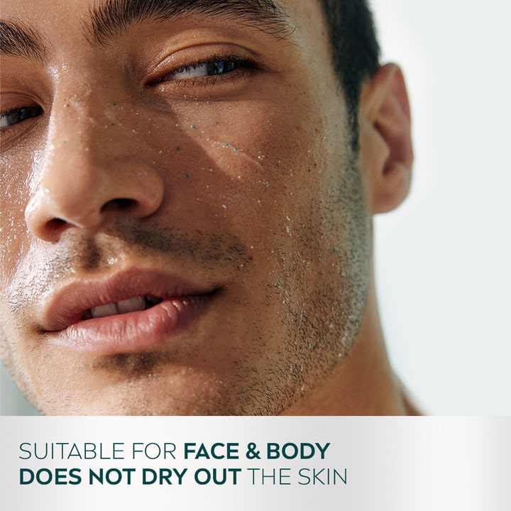 NIVEA Derma Skin Clear Anti-Blemish Scrub 150 ml kasvokuorinta miehen iholla, geeli ei kuivata ja sopii myös vartalolle
