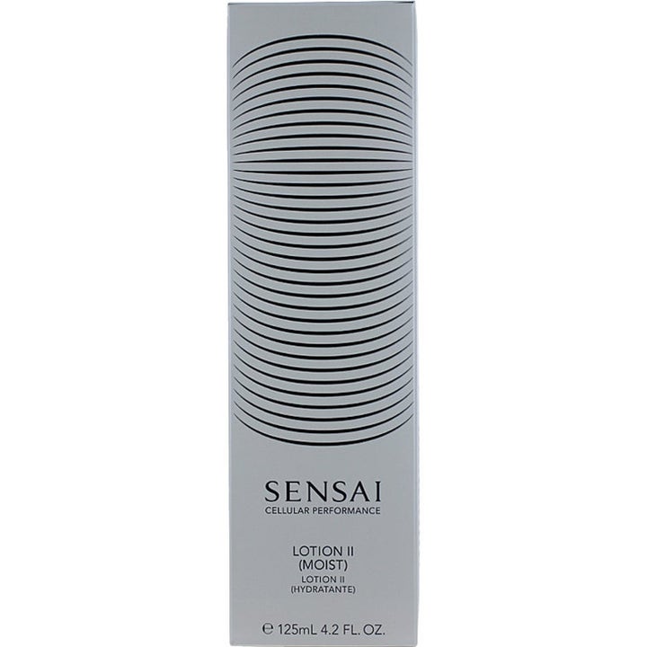 Sensai Cellular Performance Lotion II Moist 125 ml kosteuttava kasvovesi harmaassa graafisessa pakkauksessa.
