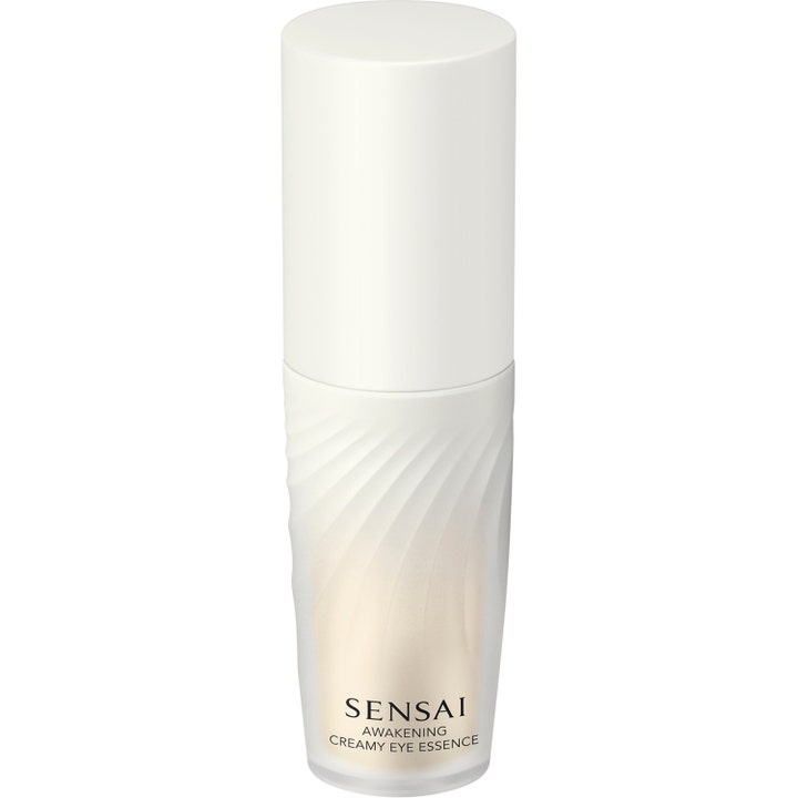 Sensai Awakening Creamy Eye Essence 20 ml virkistävä silmänympärysseerumi valkoisessa aaltoilevassa pullossa.