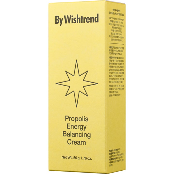 By Wishtrend Pro-Biome Balance Cream 50 ml tasapainottava kasvovoide keltaisessa pahvipakkauksessa tähdellä.