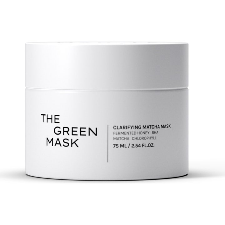 The Green Mask Clarifying Matcha Mask 75 ml syväpuhdistava kasvonaamio valkoisessa purkissa mustalla tekstillä.